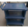 Used Metro Polymer Dark Blue Three Tier Trolley with Enclosed Ends