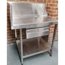 Used Stainless Steel Corner Dishwasher Outlet Bench  With Drawer