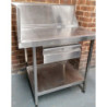 Used Stainless Steel Corner Dishwasher Outlet Bench  With Drawer