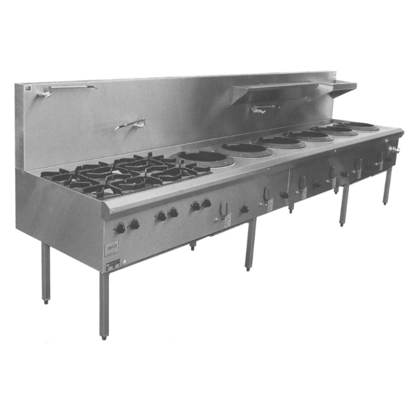 Complete WTB-5 WTBF -5 Five Hole Standard Wok Table 