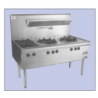 Complete WT-2/BB-2 WTF -2/BB-2  Two Hole Flued Turbo Jet Wok Table and Two Burner Boiling Section