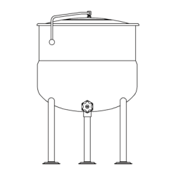  Crown DL40 151 Litre Direct Steam Kettle - Stationary Tri-Leg