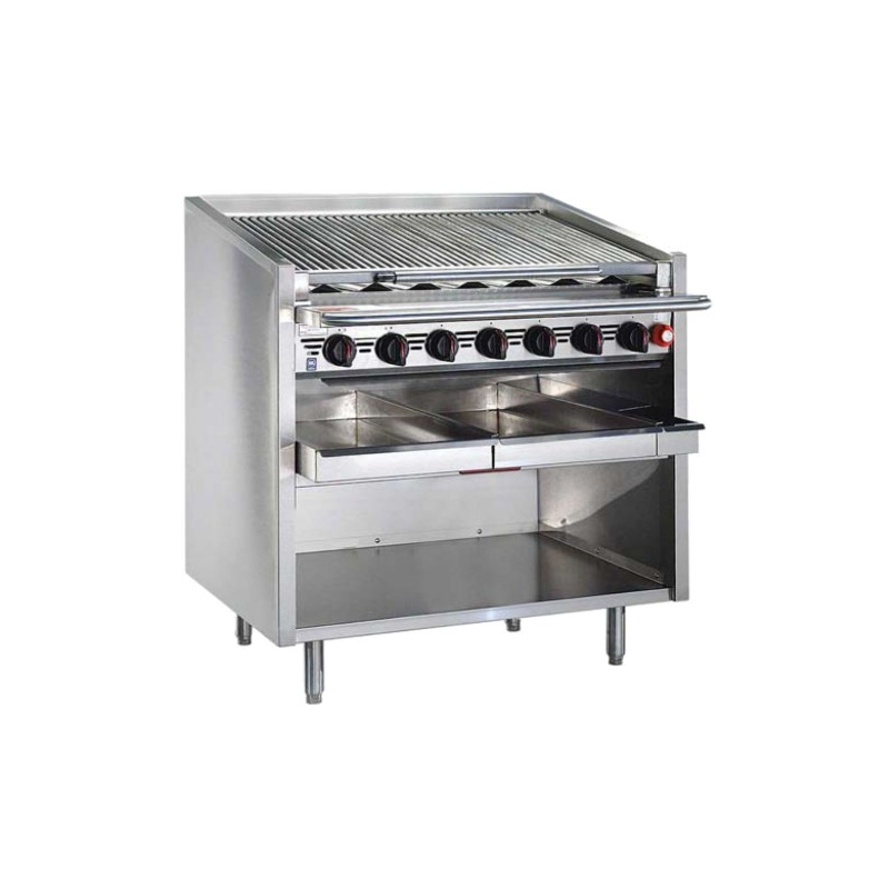 Magikitchn 600 Series Radiant Grill Charbroiler 7 Burners Floor Model   Magikitchn 600 Series Radiant Grill Charbroiler 7 Burners Floor Model Fm 636 Rmb 