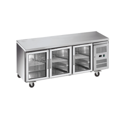 EXQUISITE - SSC400G - COMMERCIAL KITCHEN SNACK SIZE UNDER-BENCH CHILLER WITH GLASS DOORS