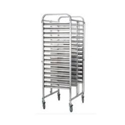 ICE Stainless Steel 2x15 Tier GN Trolley