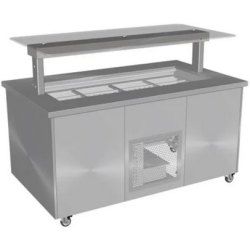 Culinaire  Mobile Refrigerated Island Buffet Stainless Steel Top & Panels - CR.IBSS.CWCF.U.GSF.8