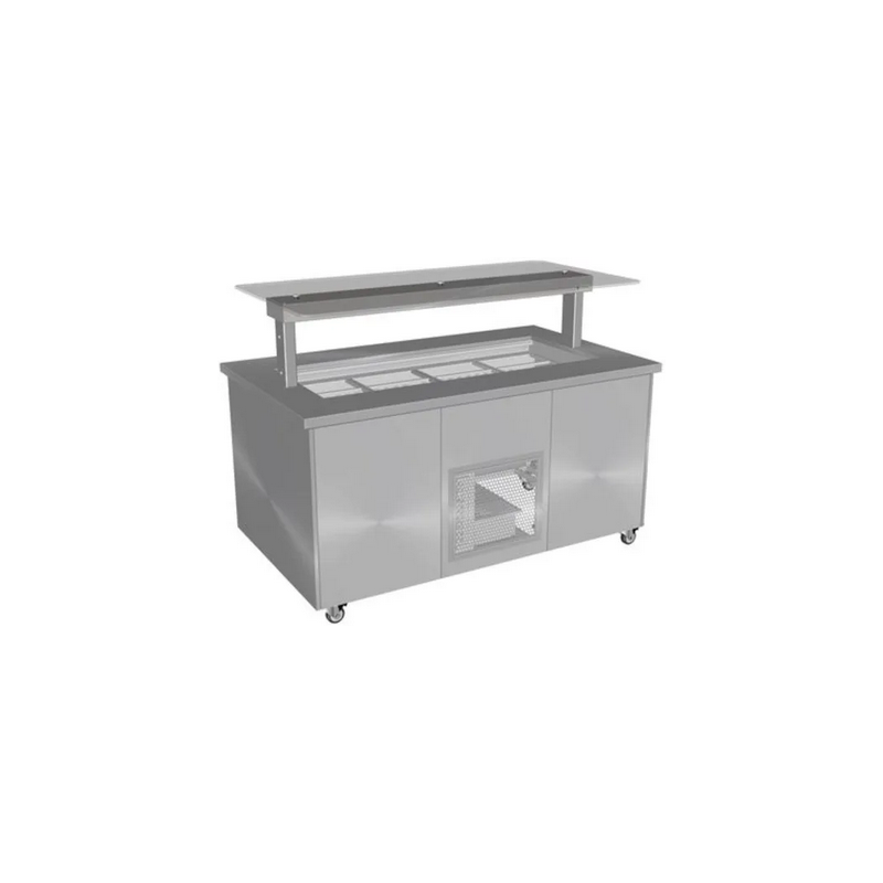 Culinaire  Mobile Refrigerated Island Buffet Stainless Steel Top & Panels - CR.IBSS.CWCF.U.GSF.8