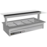 Culinaire Drop In Counter Line Bain Marie With Flat Glass Gantry - Stainless Steel Fixings - CH.BMC.D.GSF.8