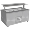 Culinaire  Mobile Refrigerated Island Buffet Stainless Steel Top & Panels - CR.IBSS.CWCF.U.GSF.8