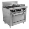 TRUEHEAT - RC Series 900mm Range w 4 Burners and 300mm Griddle Plate NG - RCR9-4-3G-NG