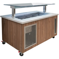 Culinaire  Mobile Refrigerated Island Buffet Stainless Steel Top & Joinery Panels - CR.IBSJ.CWCF.U.GSF.8