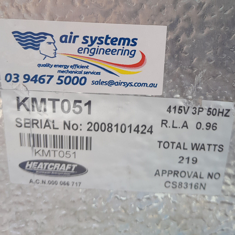 Used Cool Room Cooling Unit Kirby /Heatcraft KN024L1 Condensing Unit