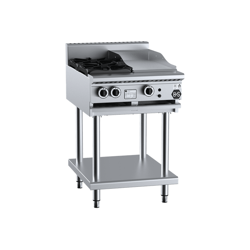  B+S Combo Two Open Burners & 300mm Grill Plate - BT-SB2-GRP3