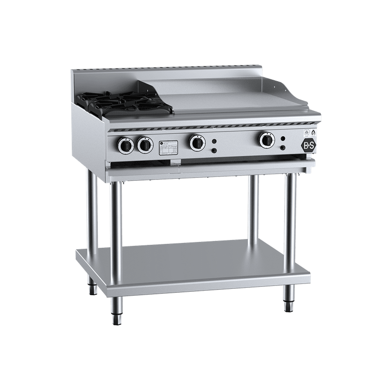  B+S Combo Two Open Burners & 600mm Grill Plate - BT-SB2-GRP6