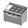 B+S COMMERCIAL KITCHENS -  Verro Combo Six Open Burners & 300mm Grill Plate  - VHBT-SB6-GRP3