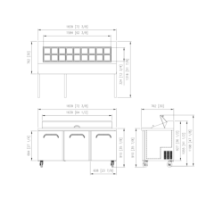 Fresh Refrigeration FSU-72 Triple Door Preparation Fridge