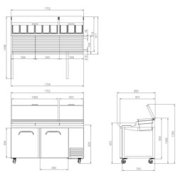 Fresh Refrigeration FPT-67G Double Door Pizza Preparation Fridge