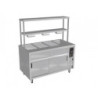 Culinaire Island Bain Marie with Double Gantry & Heat Lamps to Bottom Shelf - CH.BMH.I.GDB.5