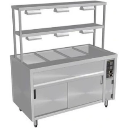 Culinaire Bain Marie Hot Cupboards Island With 2 Tier Heated Gantry - CH.BMH.I.GDD.6