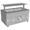 Culinaire  Mobile Refrigerated Island Buffet Stainless Steel Top & Panels - CR.IBSS.CWCF.U.GSF.4
