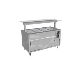 Culinaire Mobile Refrigerated Island Buffet Stainless Steel Top & Panels - CR.IBSS.CWCF.U.GSB.4