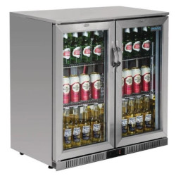 POLAR - GL008-A - G-Series Counter Back Bar Stainless Steel Cooler with Double Hinged Door 138Ltr