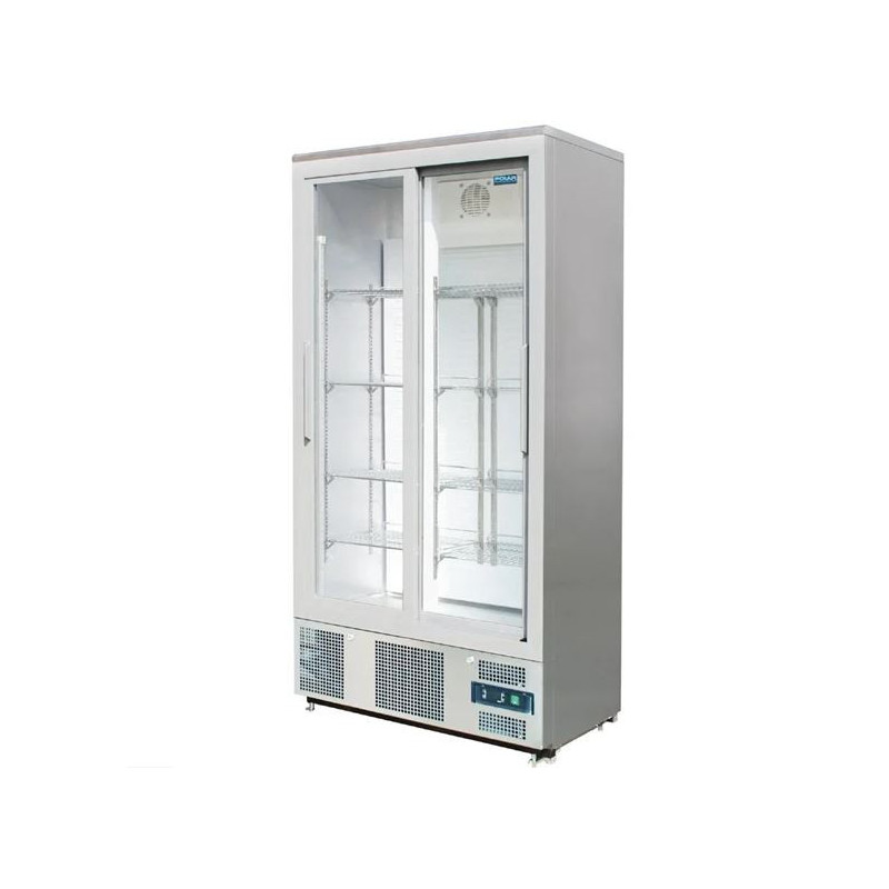 POLAR - CK477-A - G-Series Upright Back Bar  Stainless steel Cooler with Double Sliding Doors 490Ltr