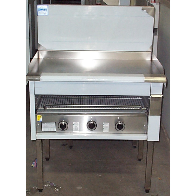 Complete PGTM-48 Mild Steel Hot Plate with Toaster - 1200mm Wide Hamburger Griller / Toaster 