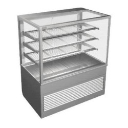 COSSIGA - 1200 WIDE FREESTANDING SQUARE HEATED FOOD DISPLAY  CABINET WITH A GLASS TOP - BTGHT12