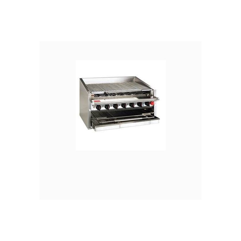 MagikitchN 600 Series Radiant Grill Charbroiler 4 Burners - CM-624-RMB