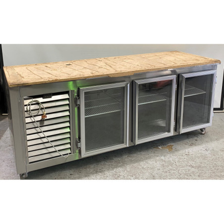 Stainless steel 3 glass door underbench 