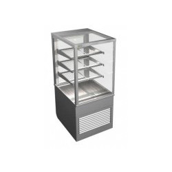 COSSIGA - 600 WIDE FREESTANDING SQUARE HEATED FOOD DISPLAY  CABINET WITH A GLASS TOP - BTGHT6-SD