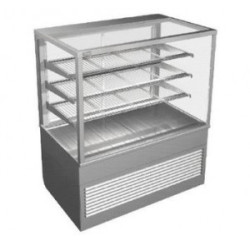 COSSIGA - 900 WIDE FREESTANDING SQUARE HEATED FOOD DISPLAY  CABINET WITH A GLASS TOP - BTGHT9-SD