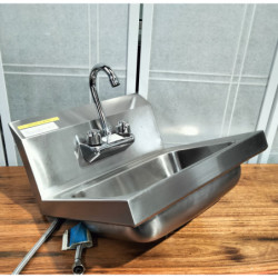 Used Stainless Steel Single Bowl Sink With Dual-Hob Tap