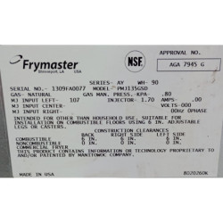 USED Frymaster PMJ135GSD 2 Basket 20 lit