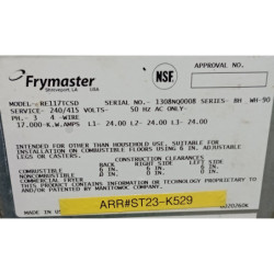 Used FRYMASTER RE117TCSD COMPUTER CONTRO