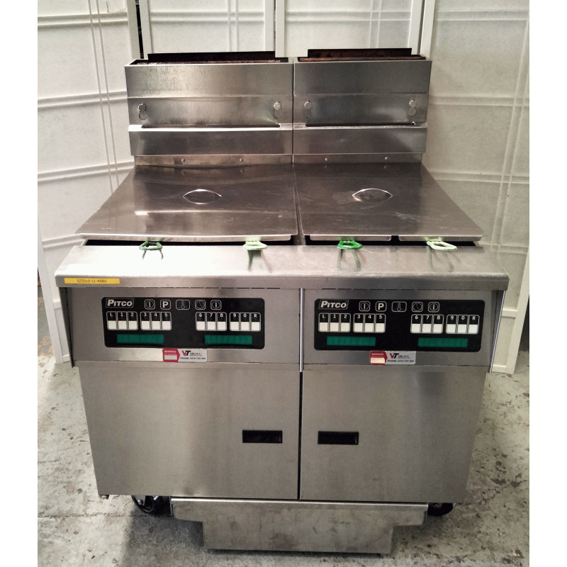 Pitco SG18/14-C/FD Gas Double Well Filter Fryer Computer Controlled