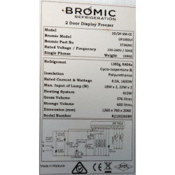 EX-DISPLAY Bromic UF1000LF Upright Display Freezer Flat Glass Door 976L LED