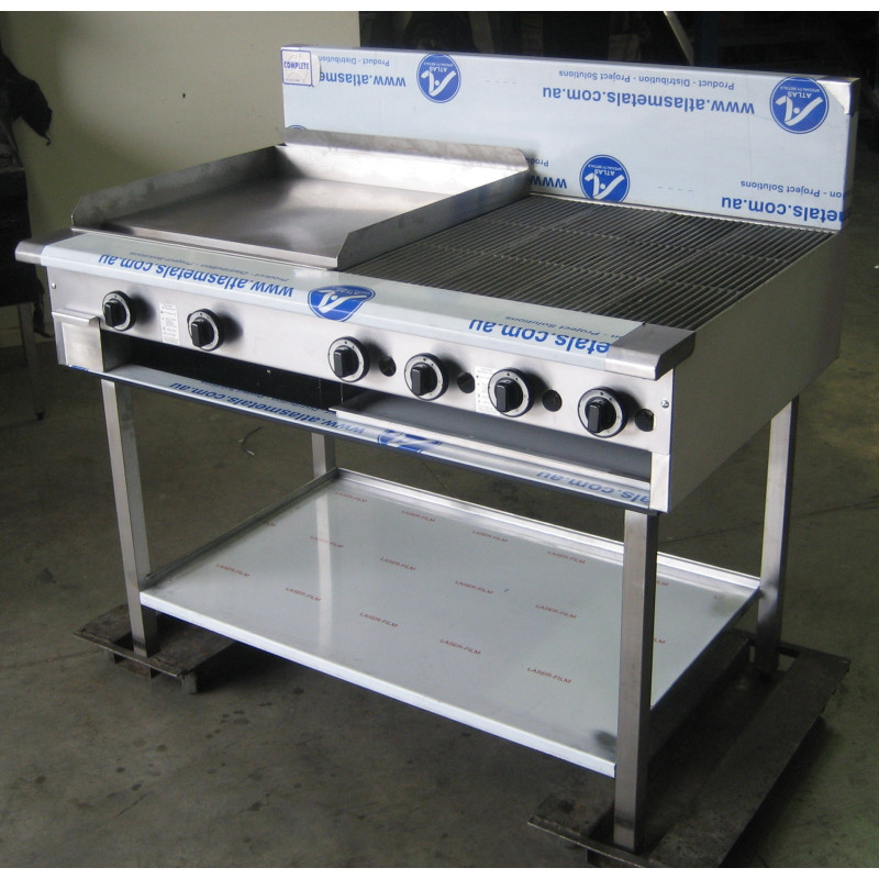 Complete CHG-600/24G  Volcanic Rock 600mm Char Grill and 600mm Char Plate Combination