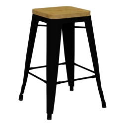 Furnlink Riviera 650 Stool With Timber Seat by Durafurn