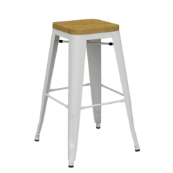 Furnlink Riviera 750 Stool With Timber Seat by Durafurn