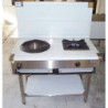 Complete WT-2/BB-2 WTF -2/BB-2  Two Hole Flued Turbo Jet Wok Table and Two Burner Boiling Section