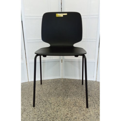 Pedrali Babila 2710 chair with ash seat and backrest - Black