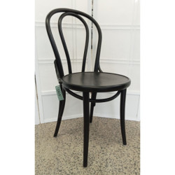 Thonet Embossed Seat Bentwood Chair - Color: Black