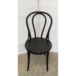 Thonet Embossed Seat Bentwood Chair - Color: Black