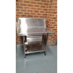 Used Stainless Steel Corner Dishwasher Outlet Bench  With Drawer