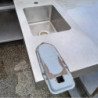 Used Stainless Steel Bench With Sink And Hand Basin 3400mm Wide