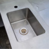 Used Stainless Steel Bench With Sink And Hand Basin 3400mm Wide