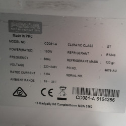 Used Polar CD081-A Under Bench Freezer Stainless Steel 140Ltr