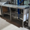 Used Stainless Steel Bench , Approx: 90cm X H, 181cm X W, 60cm X D No splashback